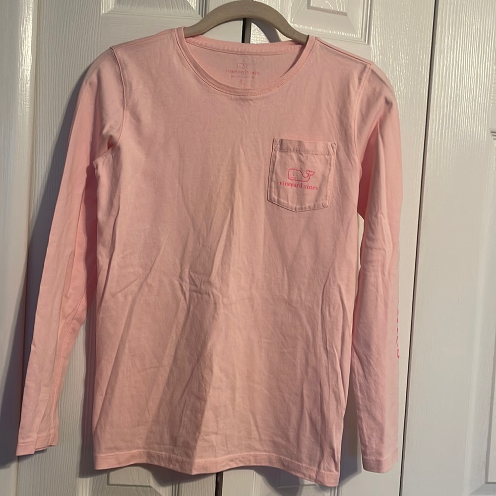 Vineyard Vines long sleeve shirt in pink size kids large 14  NWOT